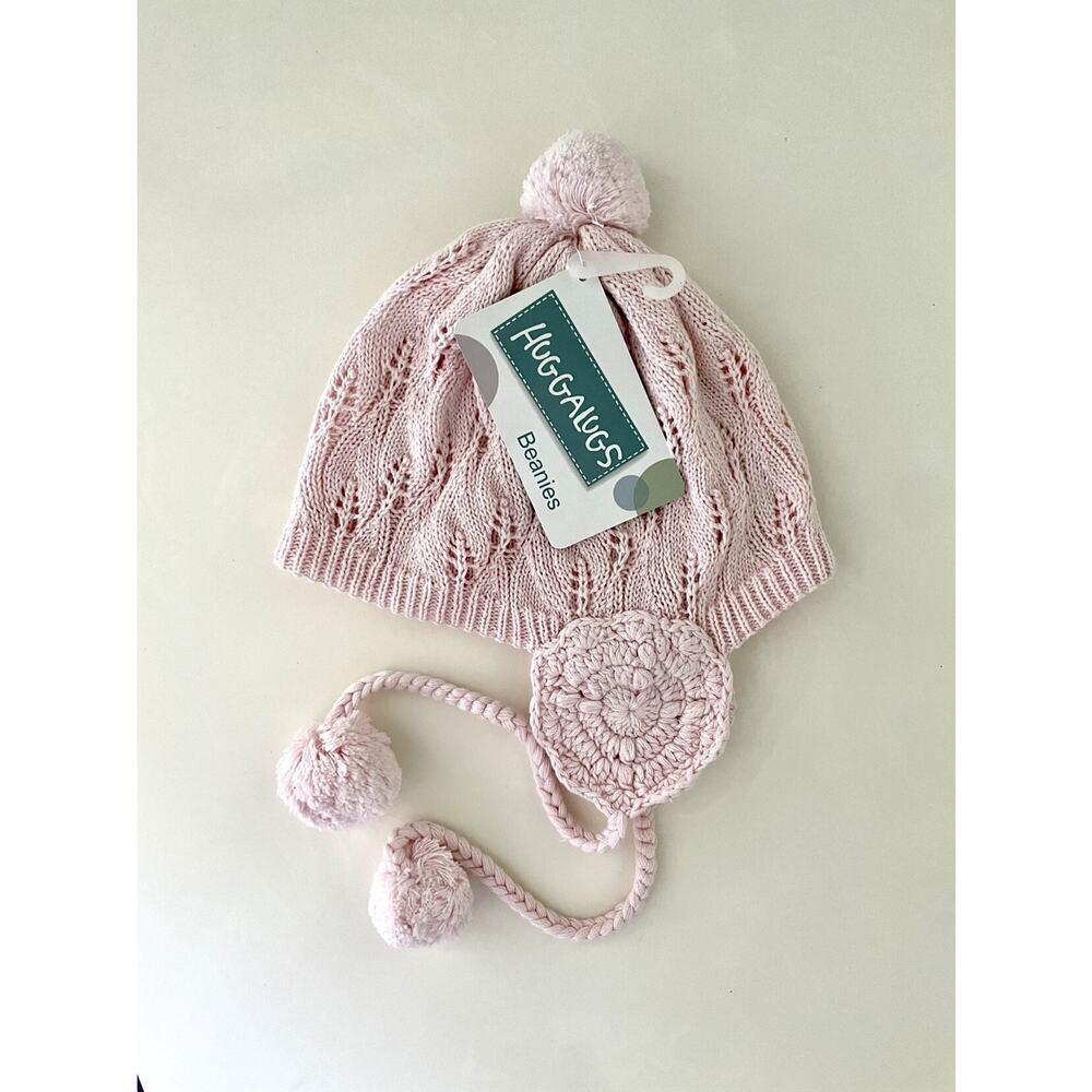 Huggalugs Pink Knit Beanie Medium/6-24m